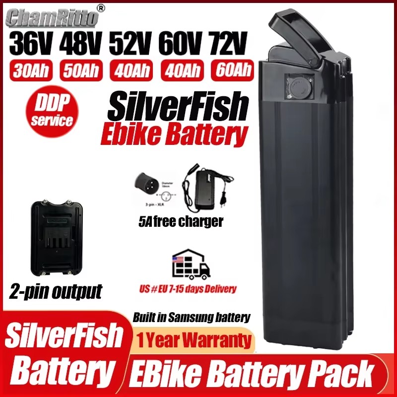 Electric Bicycle Battery 72V 30Ah - 36v48v52v 60 فولت 72 فولت Bafang