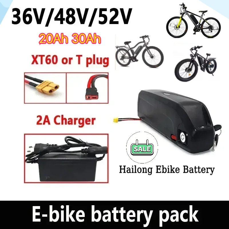 🔋 36-48-52 فولت لمحرك الدراجة  - مراجعة Ebike Battery 48V 20Ah Hailong وسعره