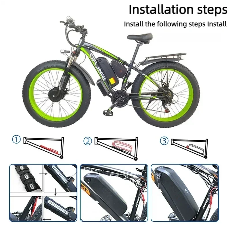 🔋 36-48-52 فولت لمحرك الدراجة  - مراجعة Ebike Battery 48V 20Ah Hailong وسعره