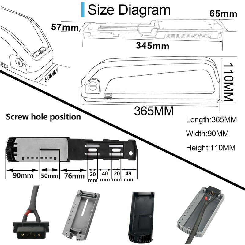 حزمة بطارية ليثيوم أيون بديلة  - مراجعة Ebike Battery 48V 20Ah Hailong وسعره