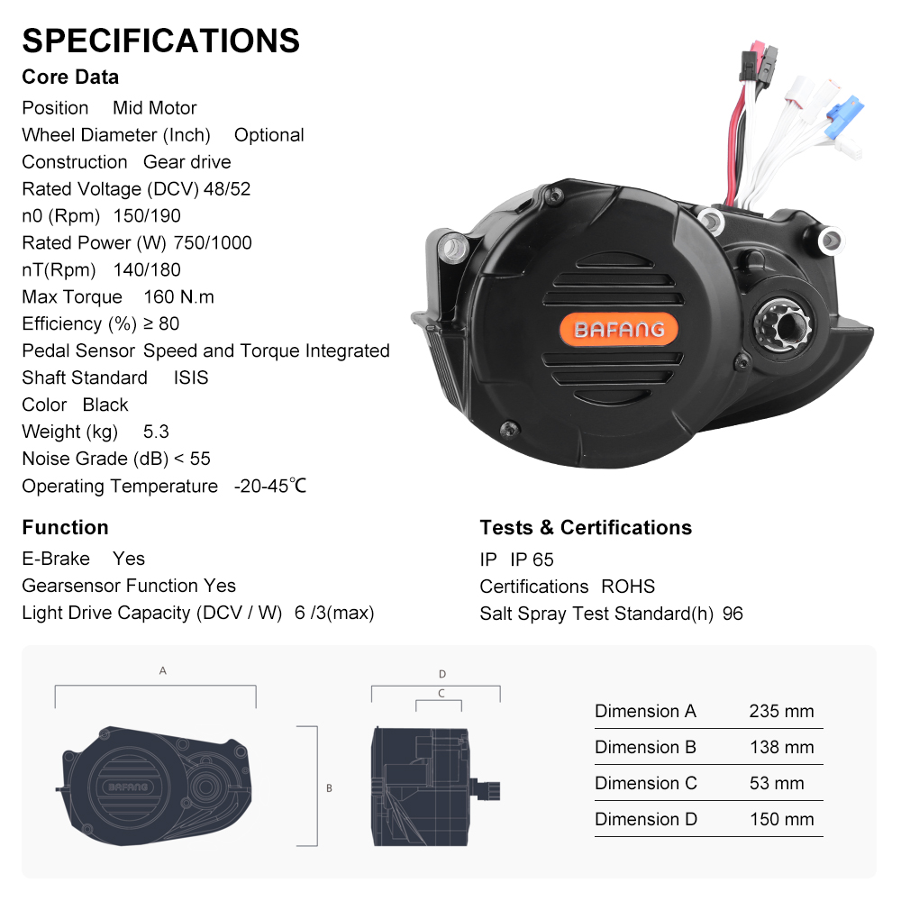 محرك كهربائي Bafang M620 G510  - مراجعة Mid Drive Motor Kit 52V 1000W وسعره