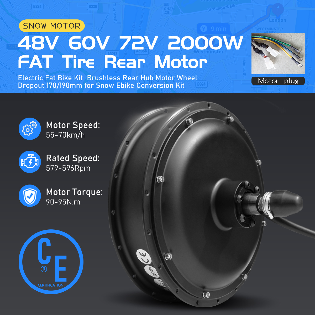 محرك محور العجلة الخلفية للدرا - مراجعة Fat Tire Ebike Conversion Kit 2000W وسعره