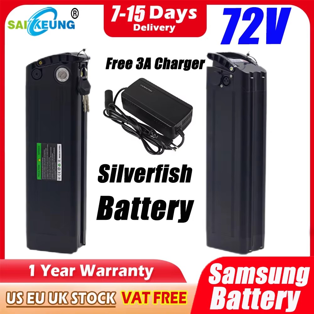 دراجة كهربائية 72 فولت سيلفر ف - مراجعة Electric Bicycle Battery 72V 30Ah وسعره