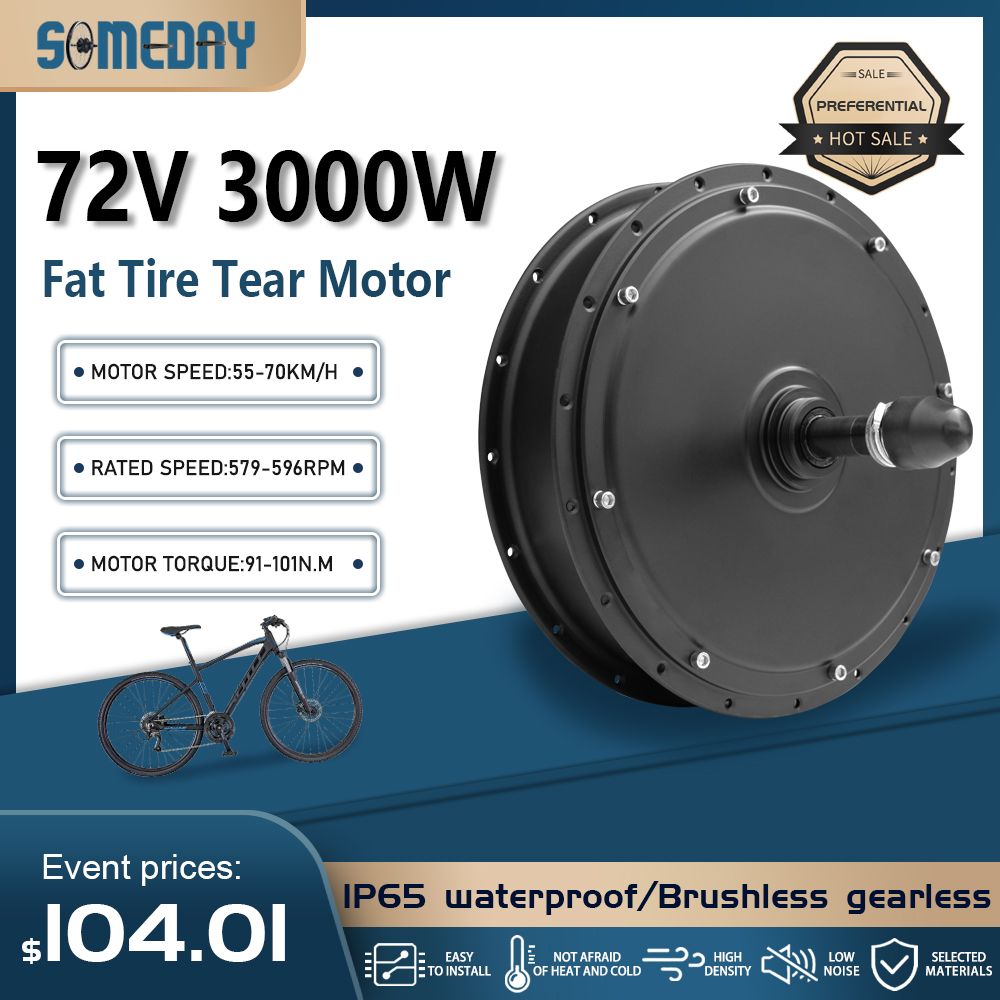 محرك دراجة كهربائية بإطارات عر - مراجعة Ebike Conversion Kit 72V 3000W وسعره